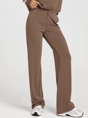 Ododos Brown fleece lined sweatpants with drawstring waist